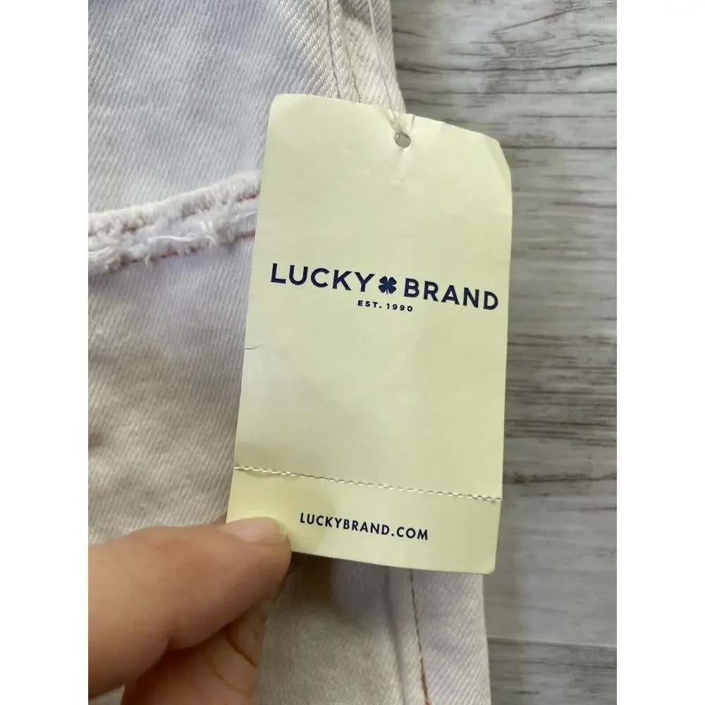 Lucky Brand Womens White Denim Distressed Bermuda Shorts 26 Lucky Pins 7WD10771